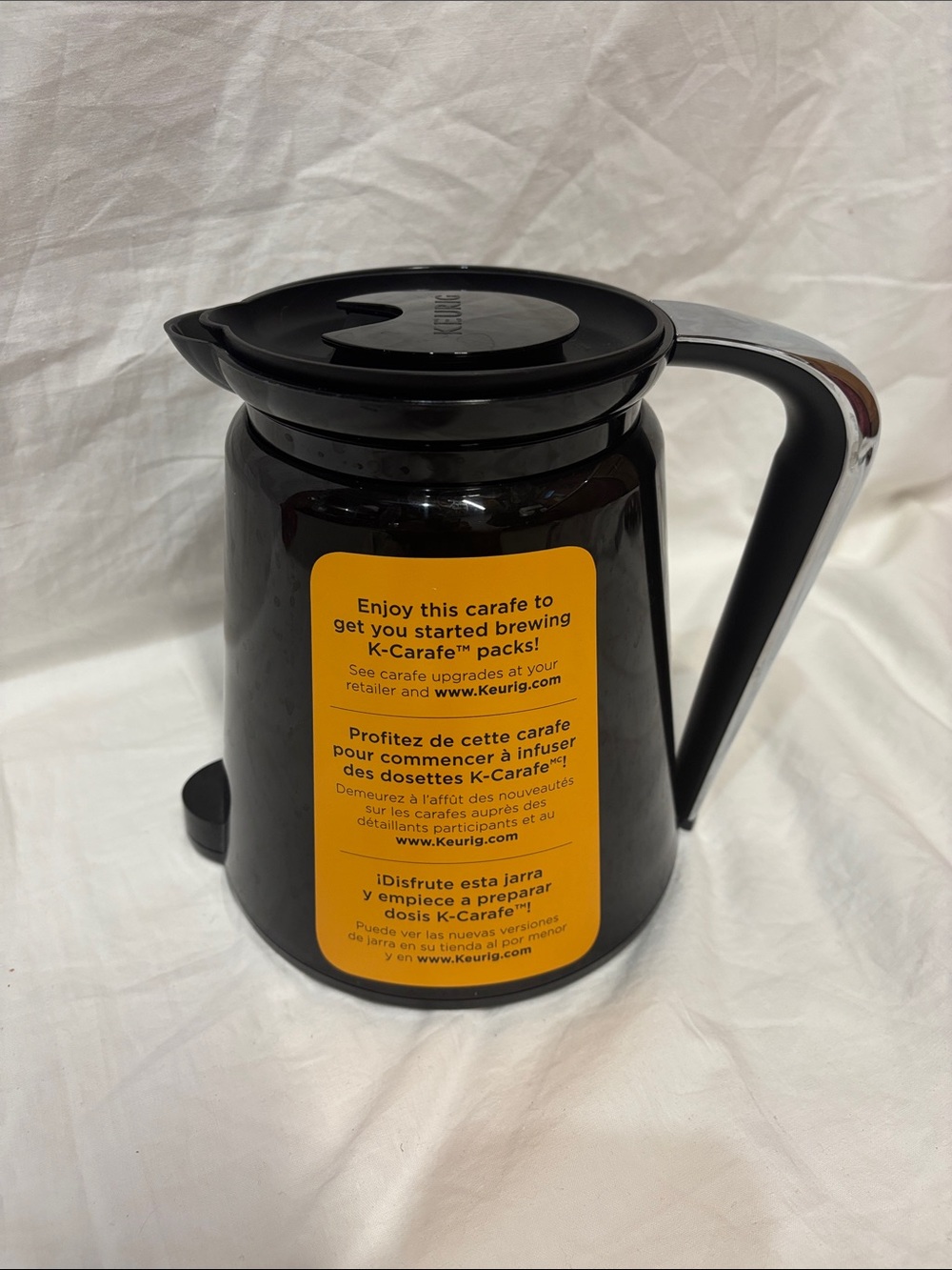 Keurig Black Coffee Carafe with Chrome-Trim Handle